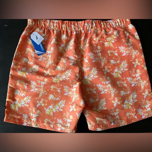 NAUTICA Orange Floral Performance Swim Trunks sz XXL (NWT) - Picture 6 of 6